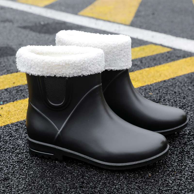 長靴レディース 長靴 スタイリッシュ防水ショートブーツ