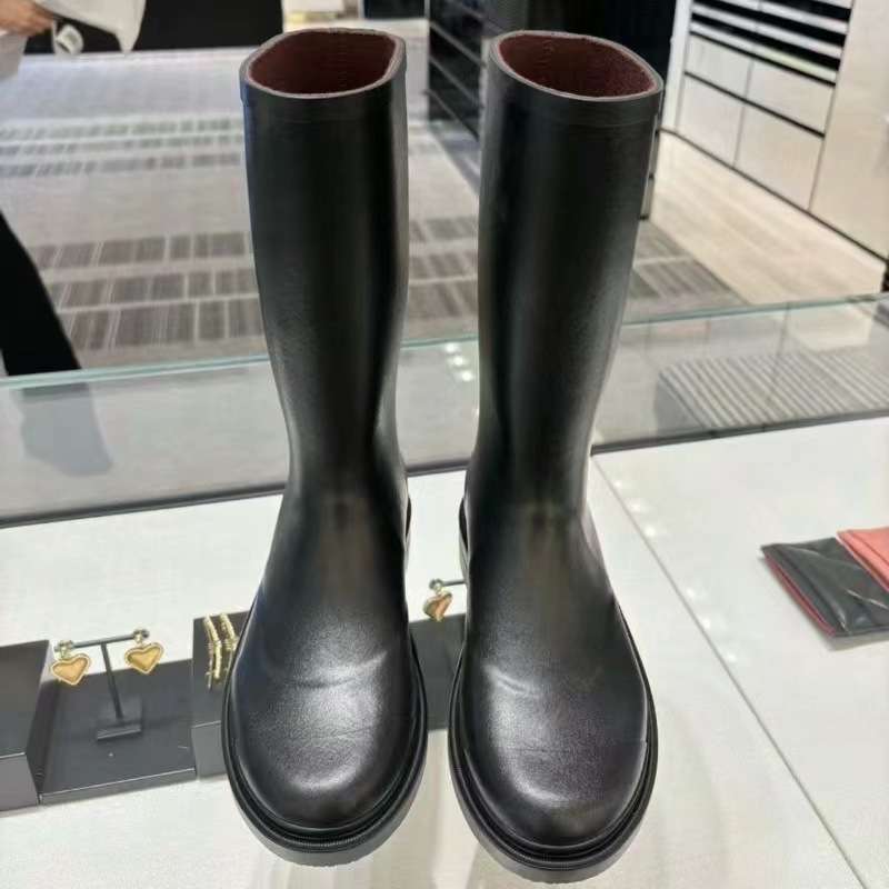 長靴レディース 上品シンプル 防水ロングブーツ
