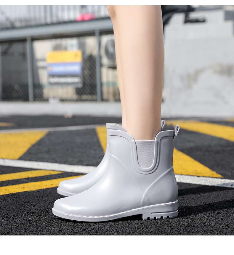長靴レディース 長靴 スタイリッシュ防水ショートブーツ
