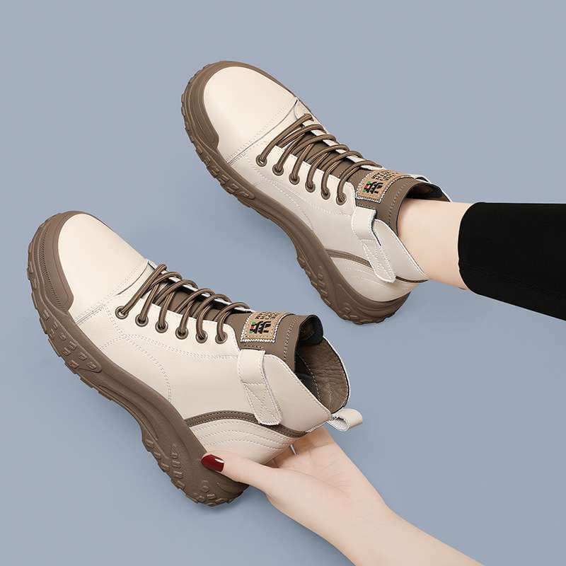 長靴レディース アウトドア風カジュアル厚底ブーツ