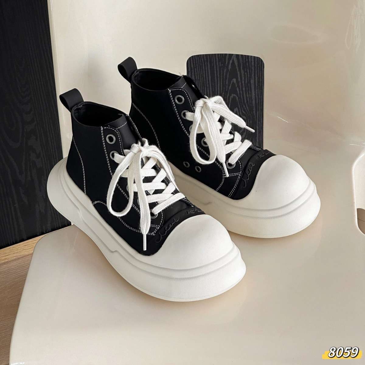 長靴レディース 長靴 モダンチャンキーハイカットスニーカー