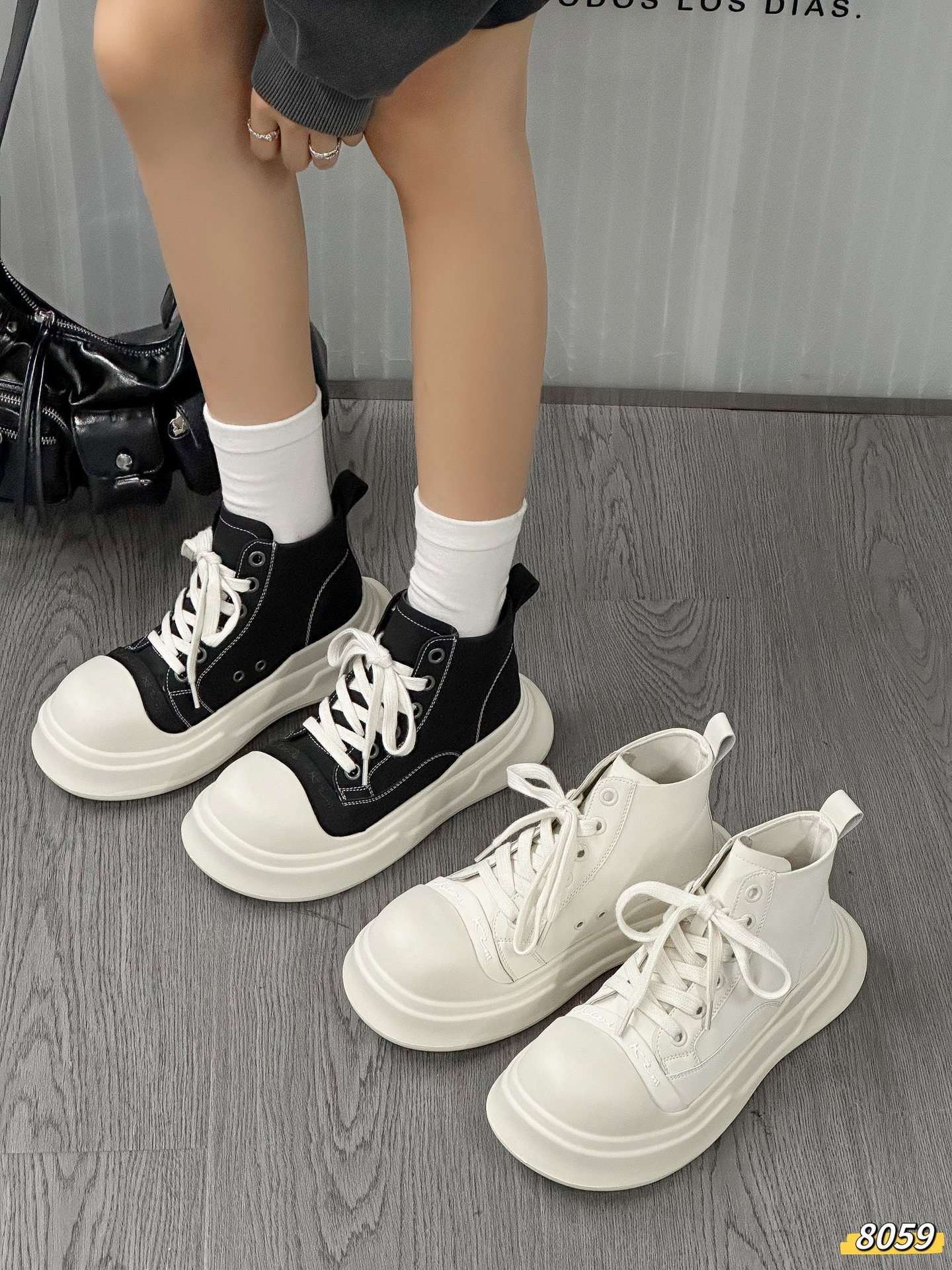 長靴レディース 長靴 モダンチャンキーハイカットスニーカー