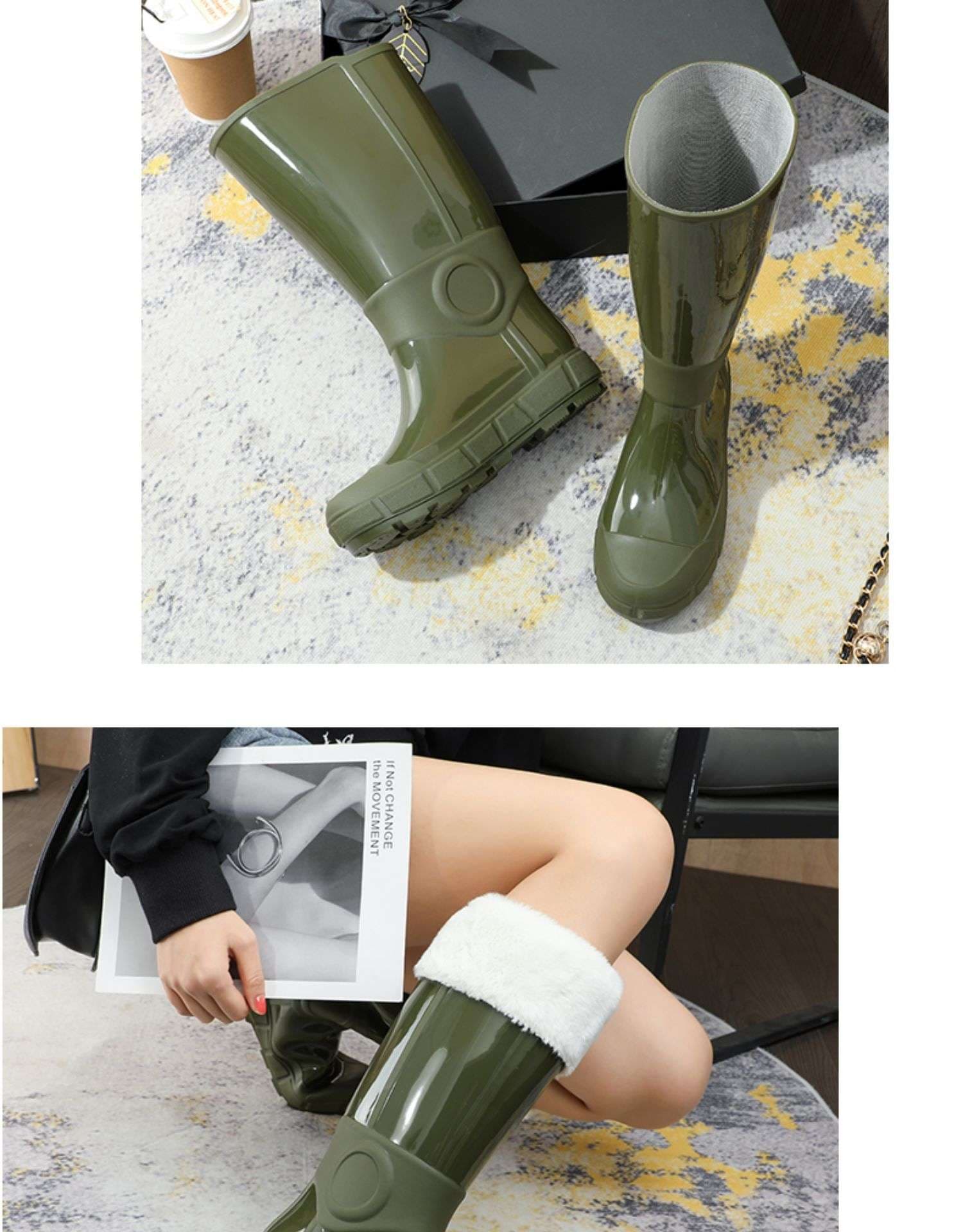 長靴レディース モダン機能性レインブーツ