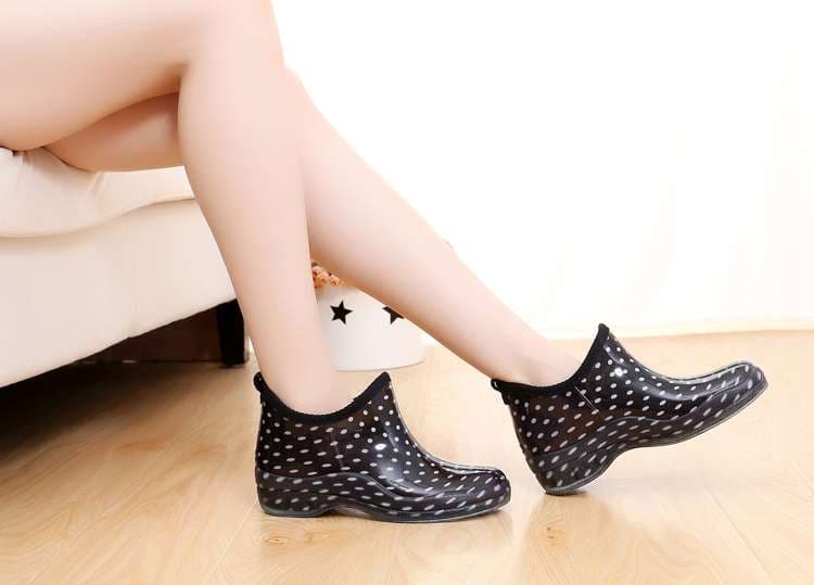 長靴レディース 長靴 花柄アンクルレインブーツ