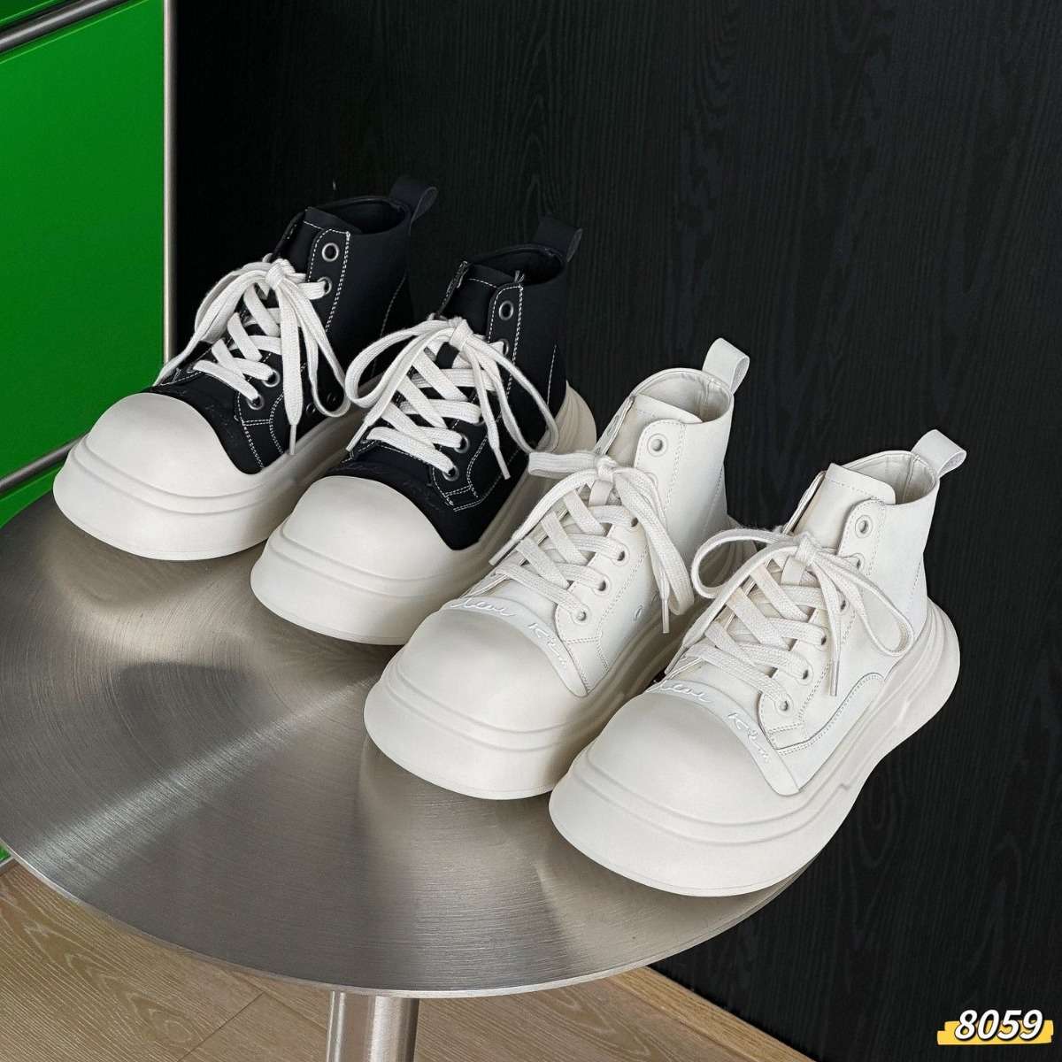 長靴レディース 長靴 モダンチャンキーハイカットスニーカー