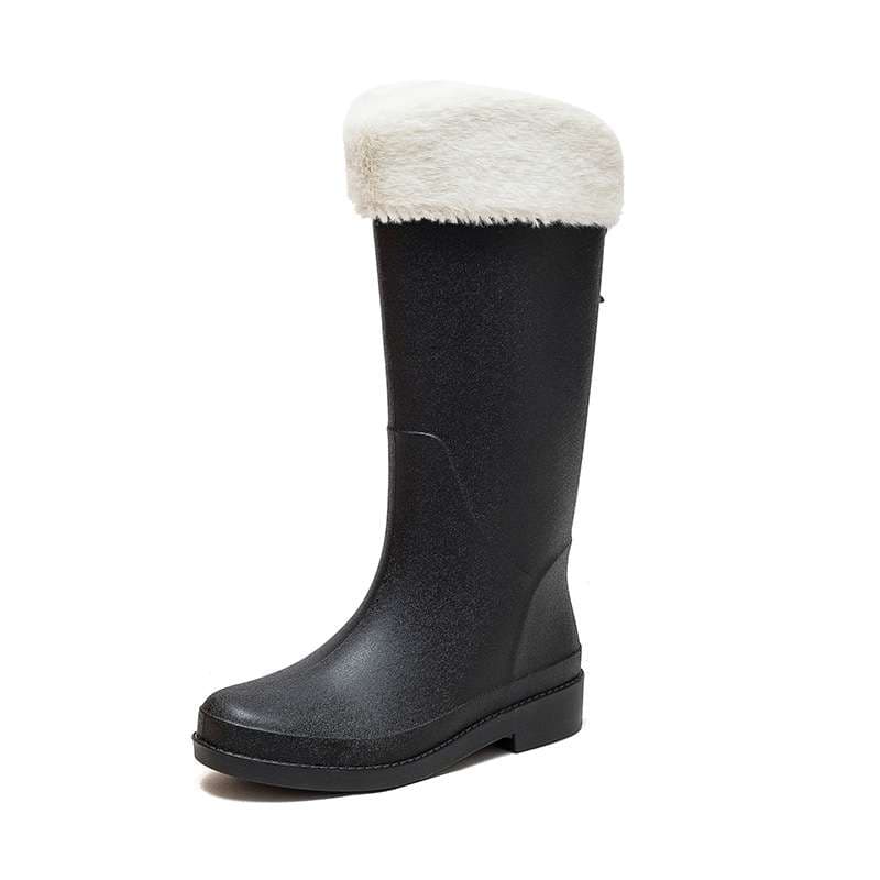 長靴レディース 長靴 ふわもこ防寒ロングレインブーツ
