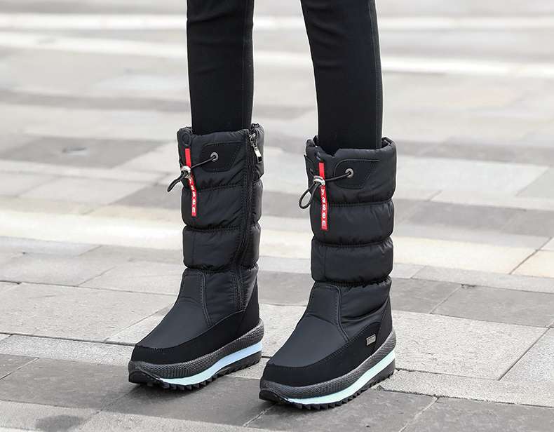 長靴レディース 防寒ムートン風スノーブーツ