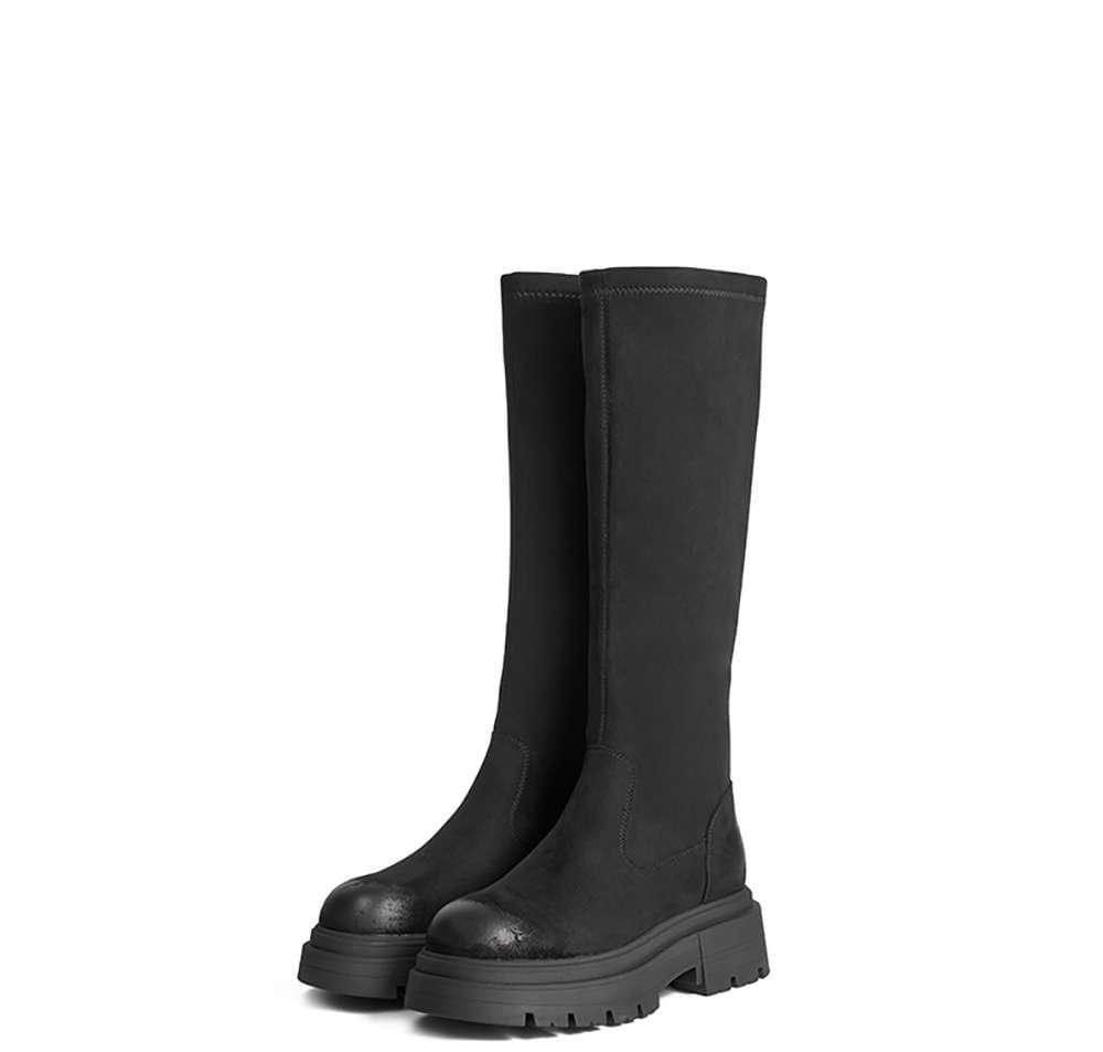 長靴レディース 伸縮性抜群のロングブーツ