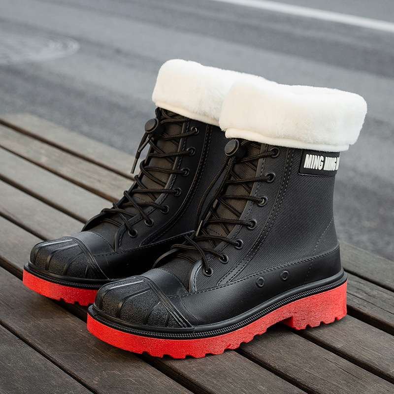 長靴レディース 作業用タフソール編み上げブーツ