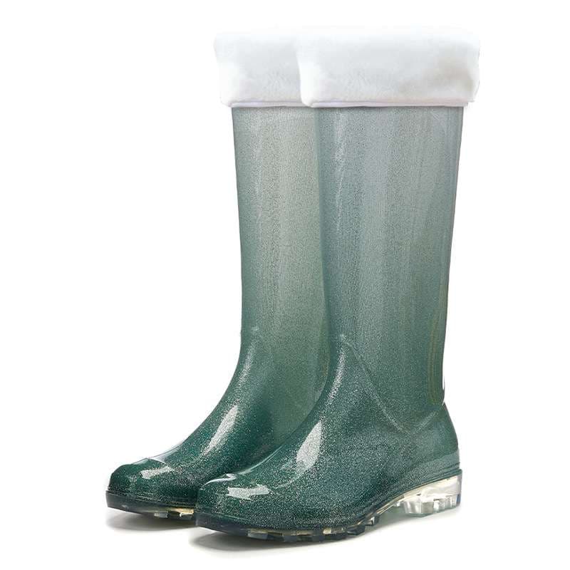 長靴レディース 長靴 キラキラ輝くグラデーションレインブーツ