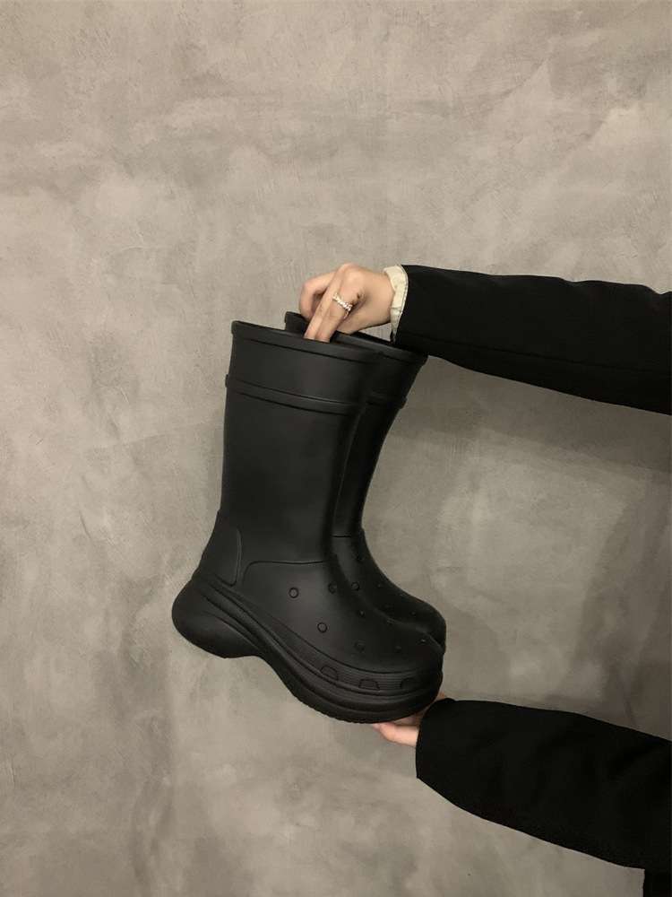 長靴レディース スタイリッシュ防水ブーツ