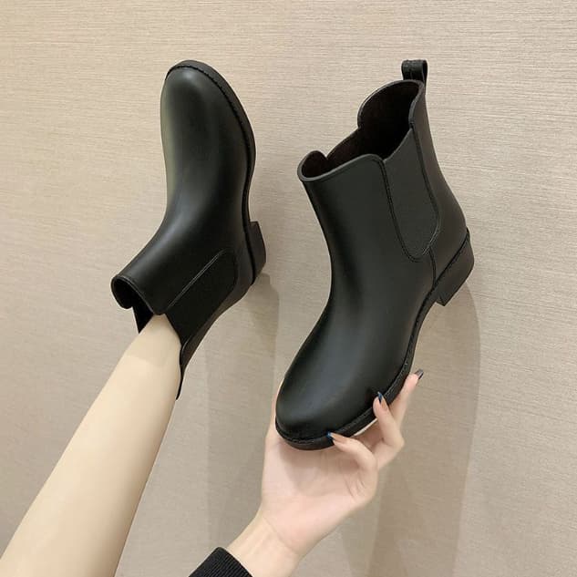 長靴レディースサイドゴアショート丈秋冬防水雨靴